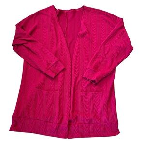 NWOT •  Vibrant Deep Red Open Cardigan